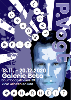 Plakat von einer fiktiven Ausstellung eines fiktiven Künstlers