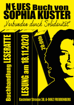 Plakat einer fiktiven Lesung von einer fiktiven Autorin