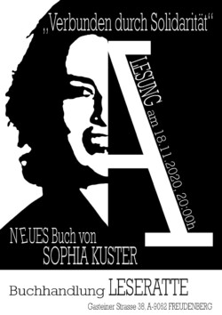 Plakat einer fiktiven Lesung von einer fiktiven Autorin